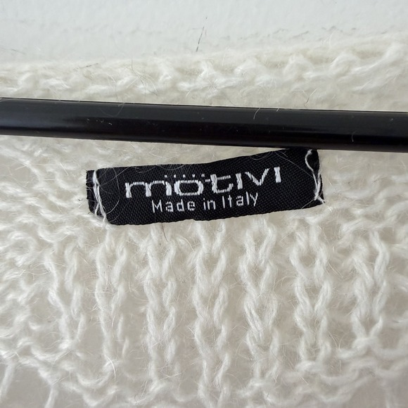 Open Knit Sweater Cream Sheer Lightweight Layering Top M Made In Italy Y2K - Picture 3 of 6